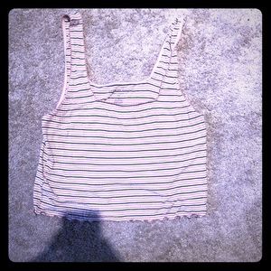 American Eagle striped crop top large